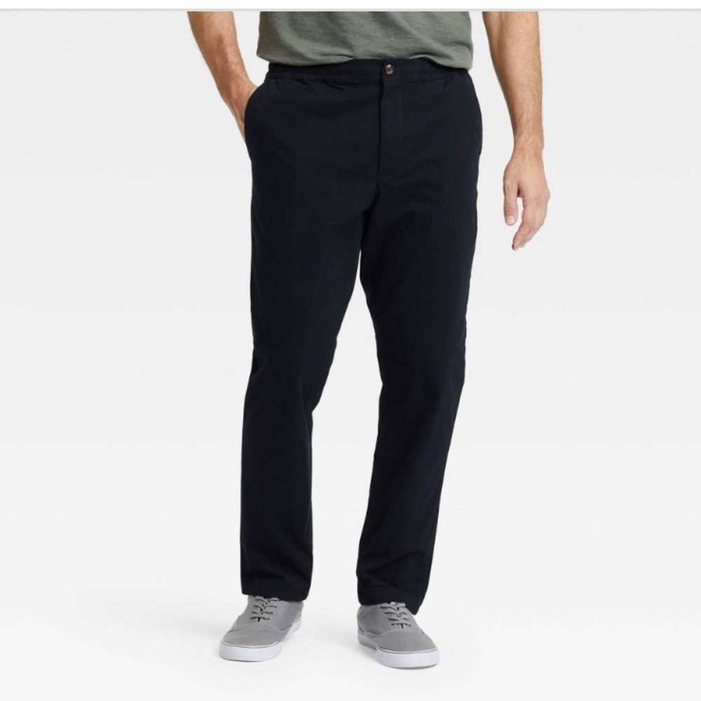 Men's Slim Fit Everyday E-Waist Pants - Goodfellow & Co Black Sz M